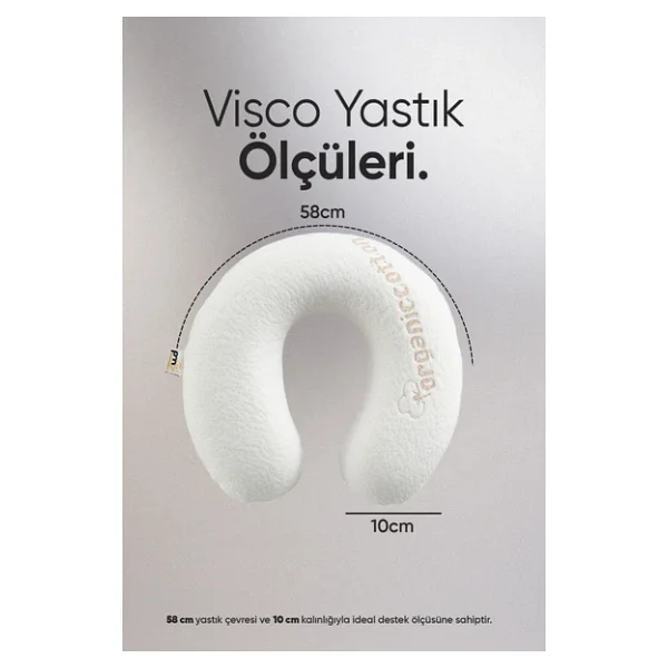 Pillow Market Ortopedik Boyunluk Visco Seyahat Boyun Yastığı Yolculuk Yastığı Ortopedik Seyahat Yastığı Boyunluk - Görsel 6