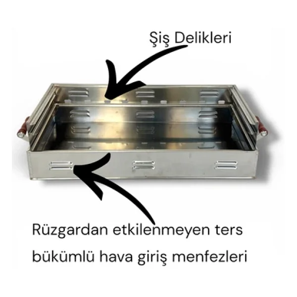 Pratikoutdoor 80x40 cm Katlanır Kömürlü Mangal - Görsel 5
