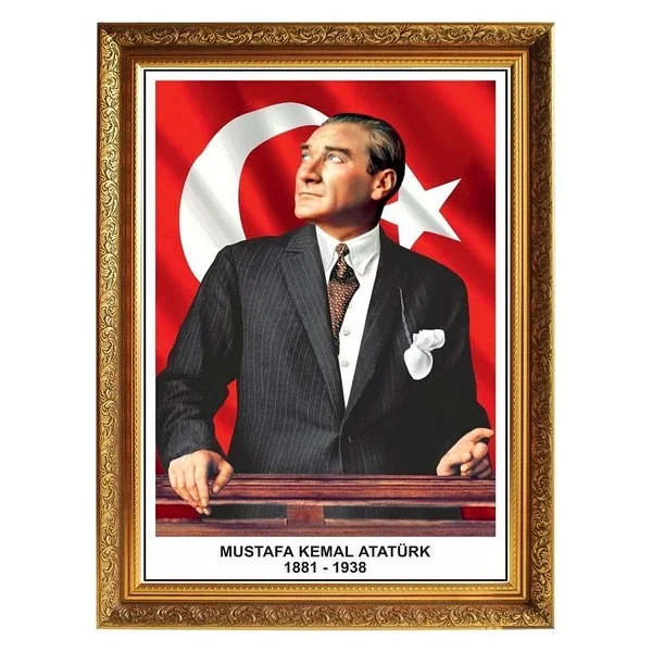 Yaldızlı Çerçeveli Atatürk Portresi - Görsel 2