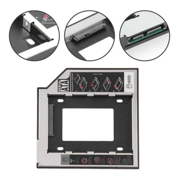 9.5mm HDD Caddy Laptop Notebook DVD to SSD HDD Kızak - Görsel 5