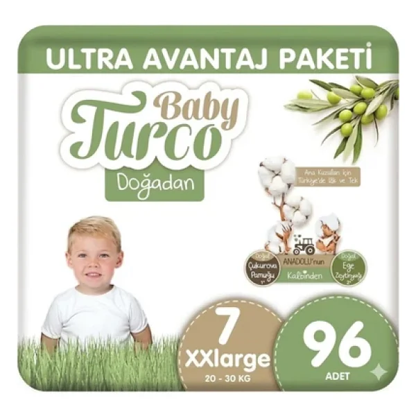 Baby Turco Doğadan 7 Numara XX Large 96'lı Bebek Bezi - Görsel 4