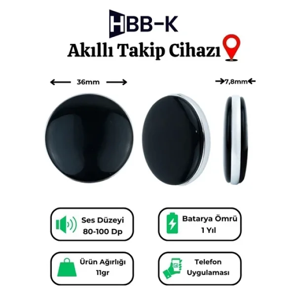 Hbb-K Plus Tag Ios & Android Uyumlu Airtag Akıllı Gps Takip Cihazı - Turuncu - Görsel 2