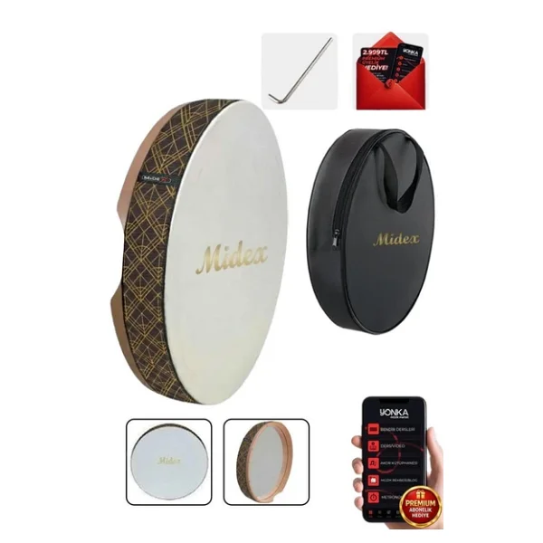 Midex Br-710 Kaliteli Bendir Def Akort Ayarlı El Tutma Oyuklu Çantalı - Görsel 4