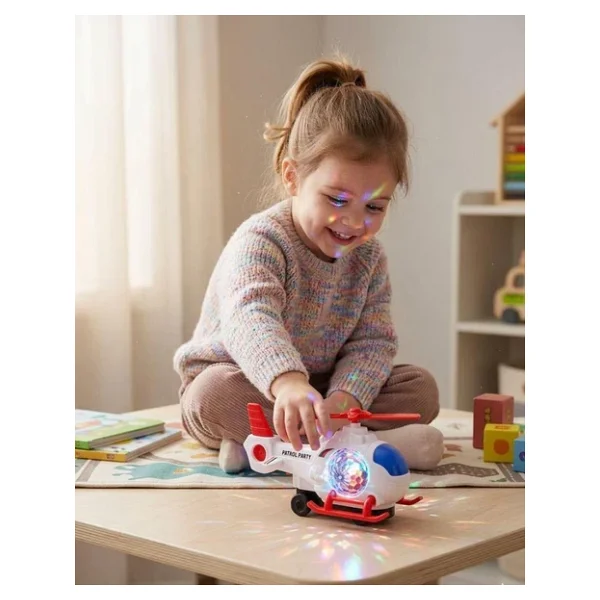 Tıfıl Toys Şehir Koruyucusu Devriye Partisi: Işıklı Müzikli ve Pilli Oyuncak Helikopter - Görsel 6