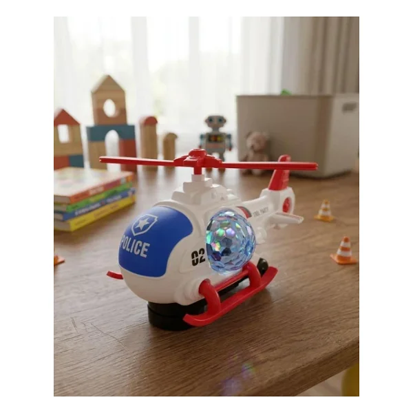 Tıfıl Toys Şehir Koruyucusu Devriye Partisi: Işıklı Müzikli ve Pilli Oyuncak Helikopter - Görsel 2