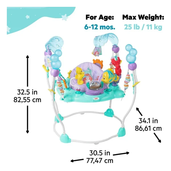 Bright Starts Disney Prenses Ariel Aktiviteli Işıklı Ve Sesli Hoppala Disney The Little Mermaid Sea Of Activities - Görsel 8