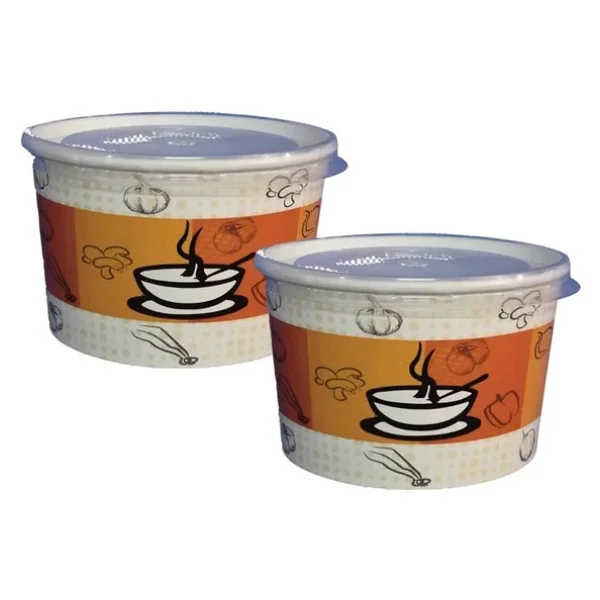 ŞeyliŞeyler - Termokap Karton Çorba Kasesi 14 Oz Kapaklı 50 Adet - Görsel 2