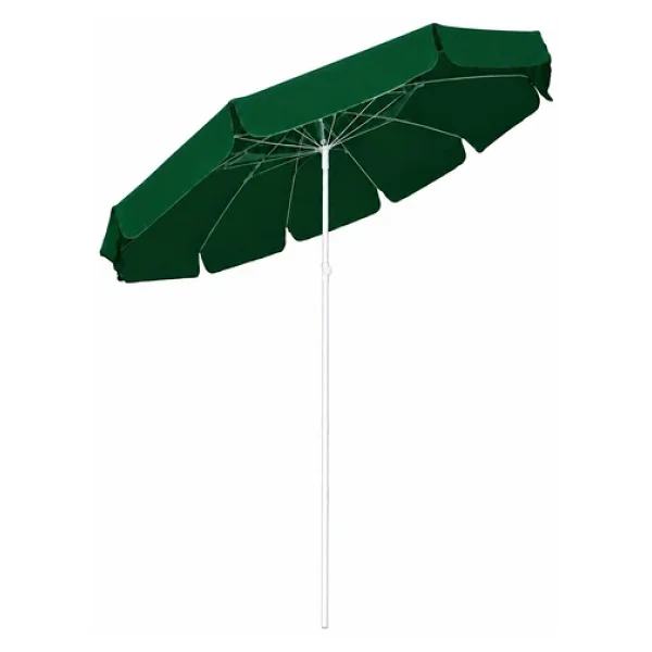 Yeşil Plaj Şemsiyesi 200 Cm Çap /10 Telli, Polyester Kumaş Yeşil - Görsel 5