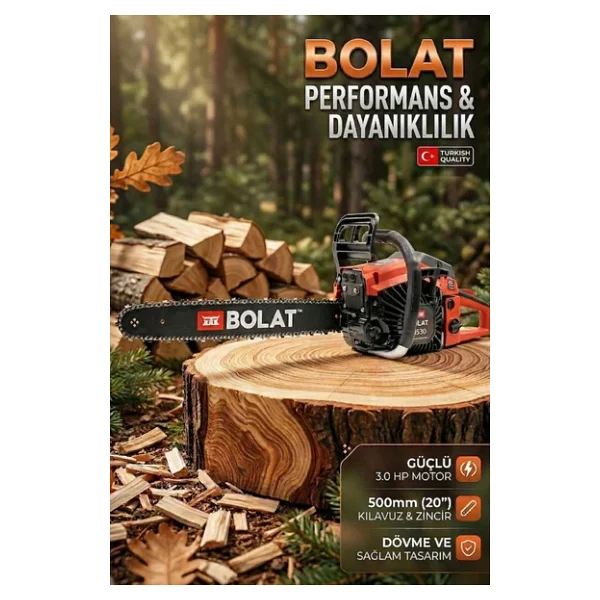Bolat 5520 3 Hp 52 Cc 45 Cm Kılavuz Benzinli Ağaç Kesme Motoru - Görsel 2