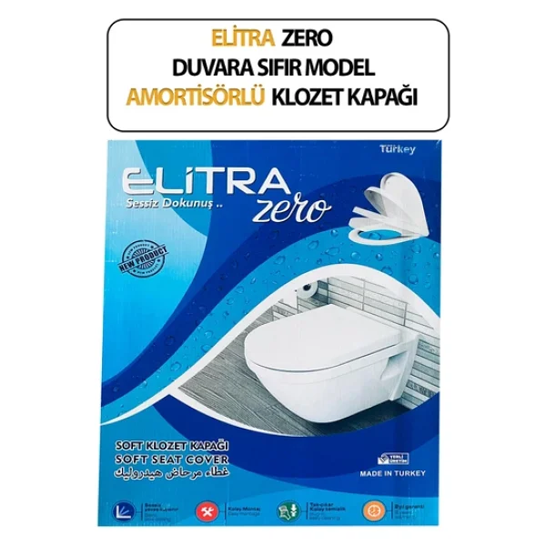 Klozet Kapağı, Duvara Sıfır, Elitra Zero , Amortisörlü, Hijyenik, Basit Kurulum Tak Kullan - Görsel 4