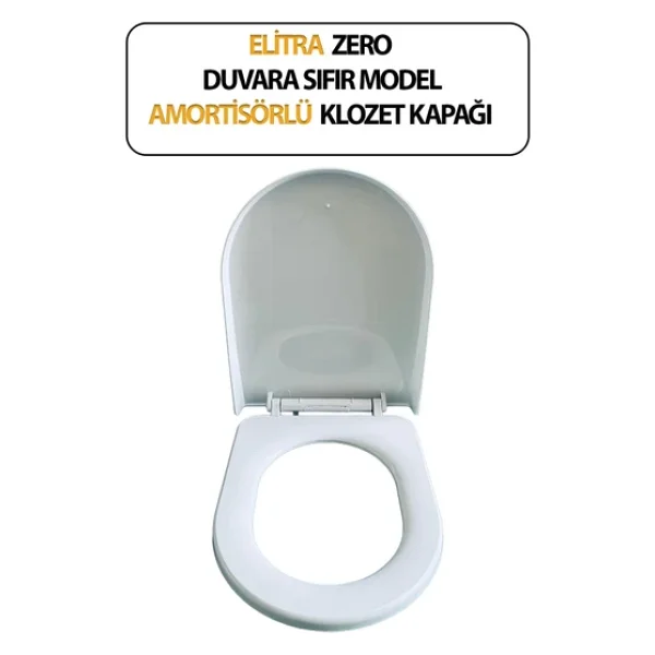 Klozet Kapağı, Duvara Sıfır, Elitra Zero , Amortisörlü, Hijyenik, Basit Kurulum Tak Kullan - Görsel 2