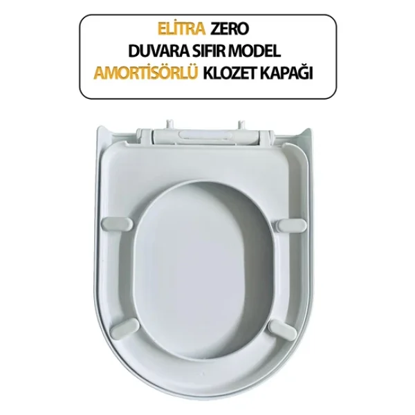 Klozet Kapağı, Duvara Sıfır, Elitra Zero , Amortisörlü, Hijyenik, Basit Kurulum Tak Kullan - Görsel 3