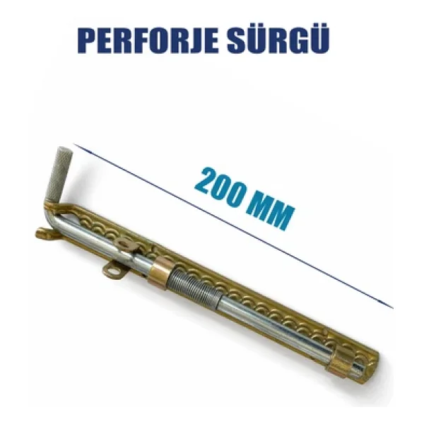 Perforje Demir Kapı Sürgüsü 200 mm Uzunluk - Sağlam Metal Kapı Emniyet Sürgüsü - Görsel 4