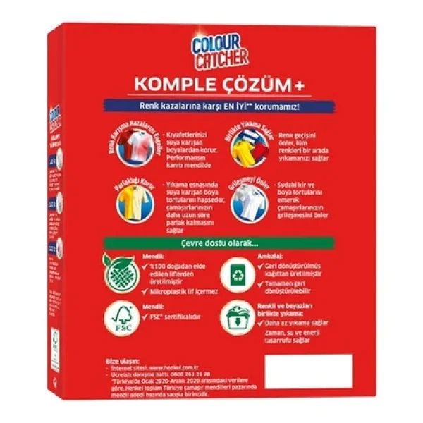 K2R Colour Catcher Renk Koruyucu Mendil 10'lu 6 Adet - Görsel 4