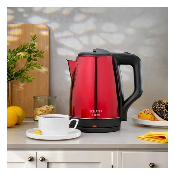 Schafer Hitze 2.0 lt Kırmızı Çelik Kettle - Görsel 8