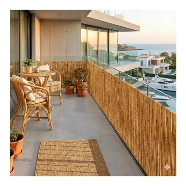 My Family Hasır Bahçe Çiti Balkon Çiti 1 Metre X 3 Metre Balkon Çiti Gölgelik Doğal Kamış Hasır - Görsel 2