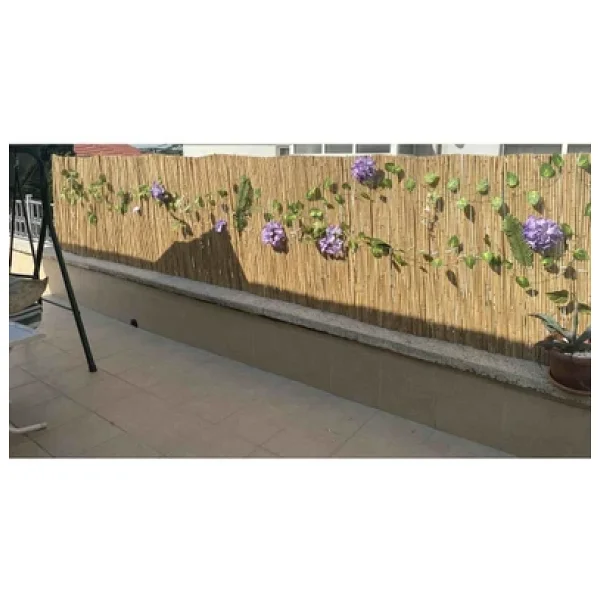 Bygolden Doğal Kamış Hasır Çit - 1m x 5m Bahçe Çiti & Balkon Çiti, Gölgelik, Rüzgar Koruyucu - Görsel 3
