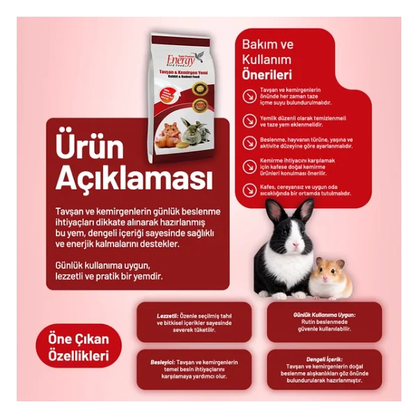 Tavşan & Kemirgen Yemi 500 G - 6 Adet - Görsel 2