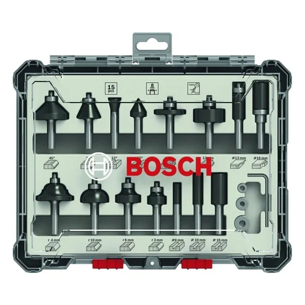 Bosch Profesyonel 15 Parça Karışık Freze Ucu Seti 8 Mm Şaftlı - Görsel 2