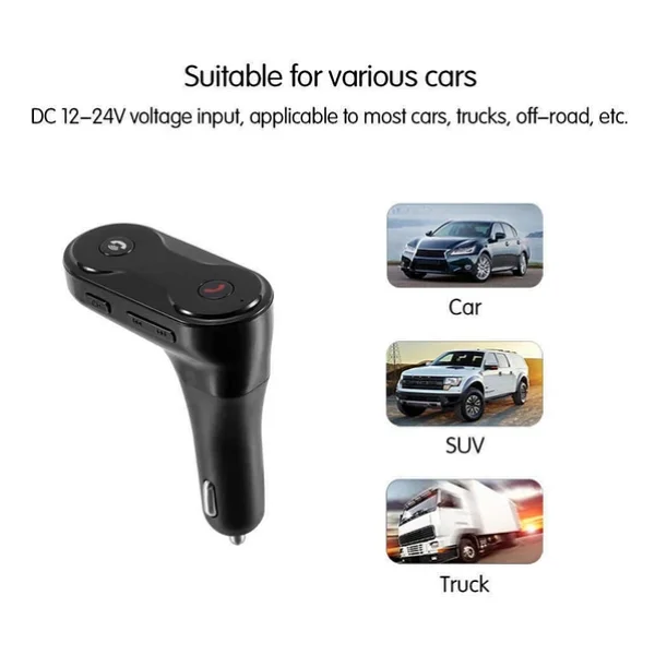 Car F8 Bluetooth Araç Kiti Radyo Fm Transmitter Usb Şarjlı 12-24V - Görsel 4