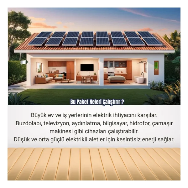 6.2Kw Lityum Akülü Solar Enerji Paketi 550W Panel + 100Ah Lifepo4 Akü - Görsel 7