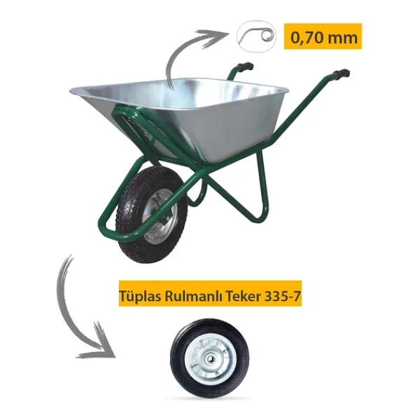 Kanat Pro Galvanizli Demonte El Arabası 0.70 mm Sac - Görsel 4