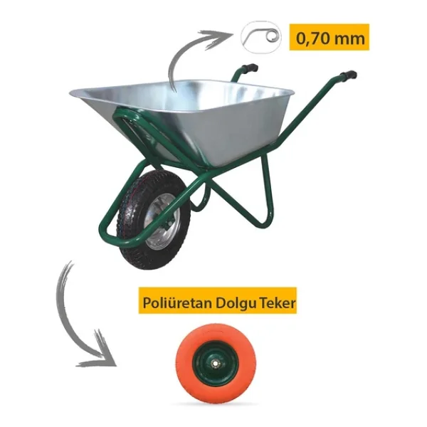 Kanat Pro Galvanizli Demonte El Arabası 0.70 mm Sac - Görsel 6