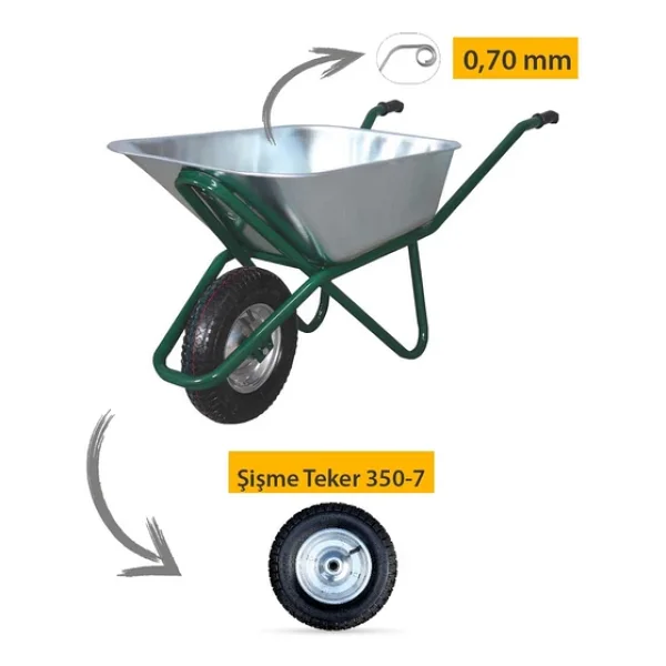Kanat Pro Galvanizli Demonte El Arabası 0.70 mm Sac - Görsel 5