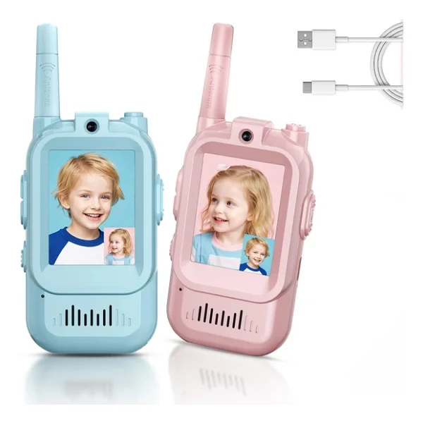 Çocuk Telsizi Video Walkie Talkie - Şarjlı Video İnterkom Oyuncak, 2'Li Paket - Görsel 2