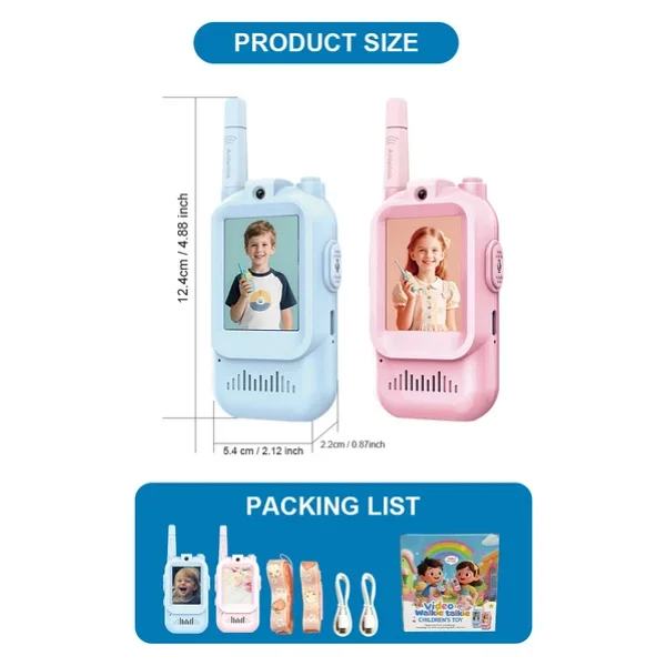 Çocuk Telsizi Video Walkie Talkie - Şarjlı Video İnterkom Oyuncak, 2'Li Paket - Görsel 5