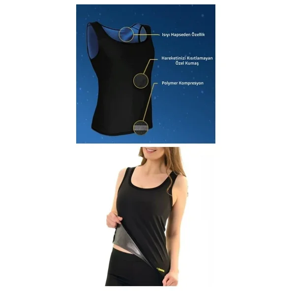 Termal Sauna Erkek Unisex Atlet ( Xxxl ) Neotex Terletme Atleti - Görsel 2