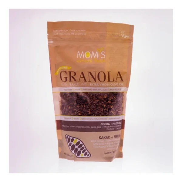 Mom's Natural Foods Kakao ve Fındık 360 gr Granola - Görsel 3