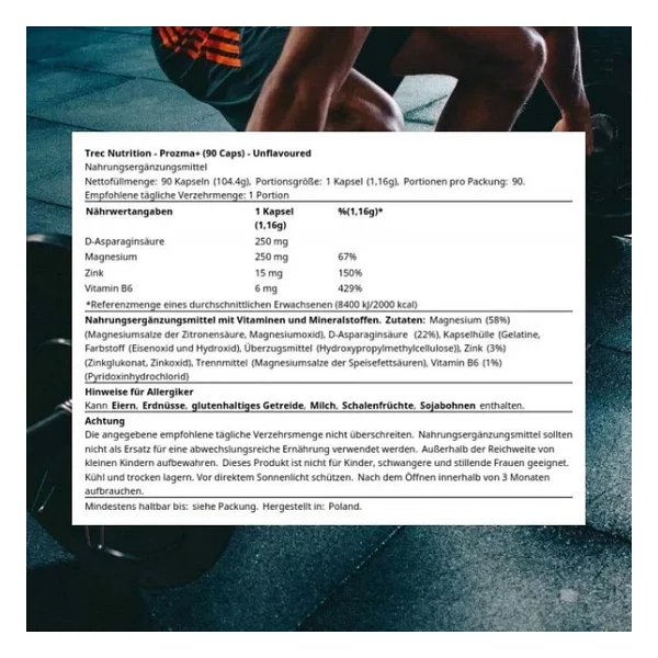 Trec Nutrition Prozma Mens Formula Zma D Aspartic Acid Daa 90 Kapsül - Görsel 5