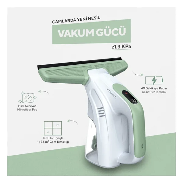 Kumtel HWINC-01 Şarjlı Cam Silme Makinesi - Görsel 7