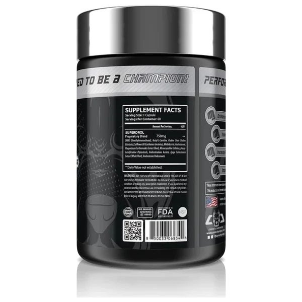 Core Champs Super Drol Choline Dmae , Acety L-Carnitine , Ajuga Turkesteron 60 Caps - By Kai Greene - Görsel 6