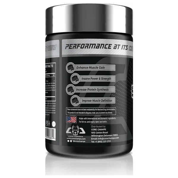 Core Champs Super Drol Choline Dmae , Acety L-Carnitine , Ajuga Turkesteron 60 Caps - By Kai Greene - Görsel 7