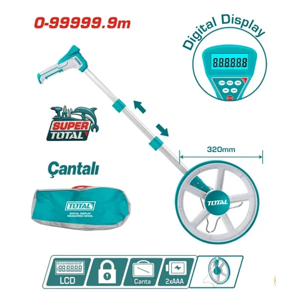 Total Tools TMT19923 Tekerlekli Dijital Mesafe Ölçer - Görsel 6