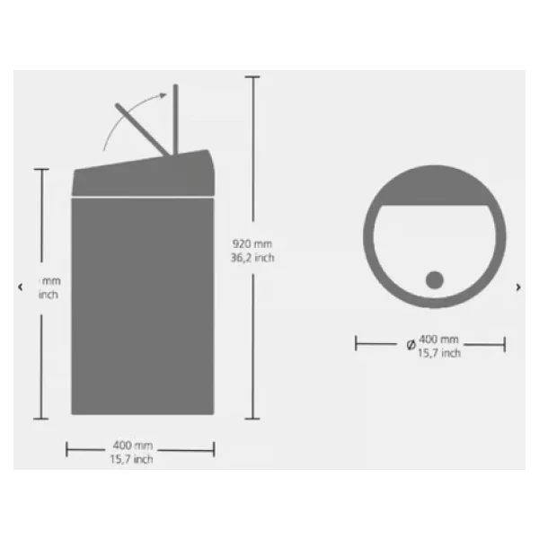 Brabantia Matt Black Dokunmatik Çöp Kovası 60lt - Görsel 3