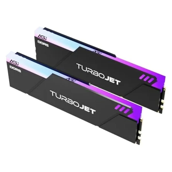 Agi Agı UD858 Turbojet Rgb Ddr5 32GB (2X16GB) Ddr5 6000MHZ CL30, 288-PIN Udımm Pc Bellek Ram, Amd Expo ve Intel Xmp ile Uyumlu - Siyah - Görsel 3