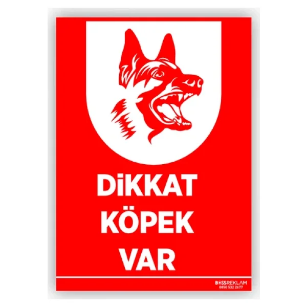 Dikkat! Köpek Var Levhası - Görsel 4