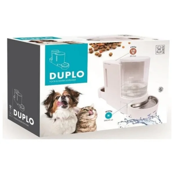 M-Pets Duplo 6 lt Beyaz Mama ve Su Kabı - Görsel 3