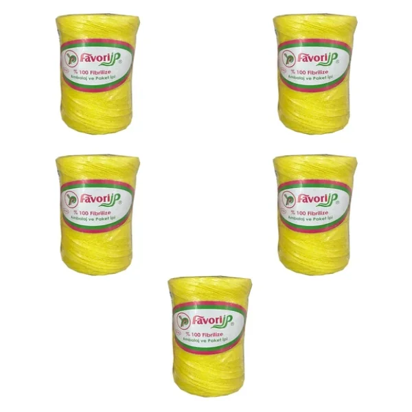 Favori İp 5000 Denye -0.8 Mm- Ambalaj ve Paket İpi Naylon Burgulu Örgü Çamaşır İpi - Sarı - 5 Adet - Görsel 7