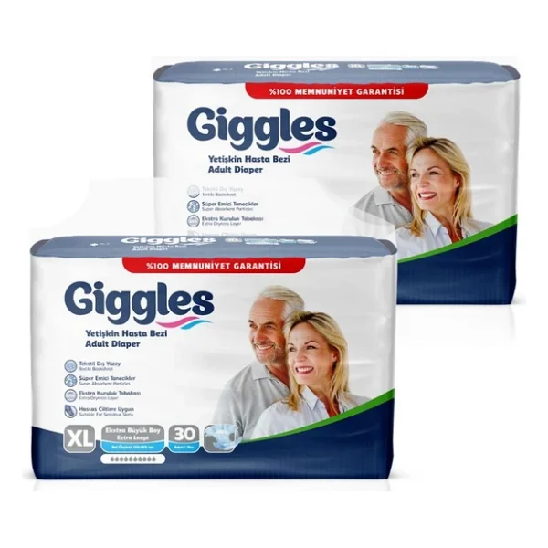 Giggles Belbantlı Ekstra Büyük Boy XL 30'lu 2 Adet Hasta Bezi - Görsel 5