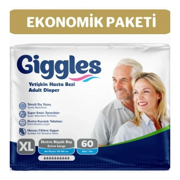 Giggles Belbantlı Ekstra Büyük Boy XL 30'lu 2 Adet Hasta Bezi - Görsel 4
