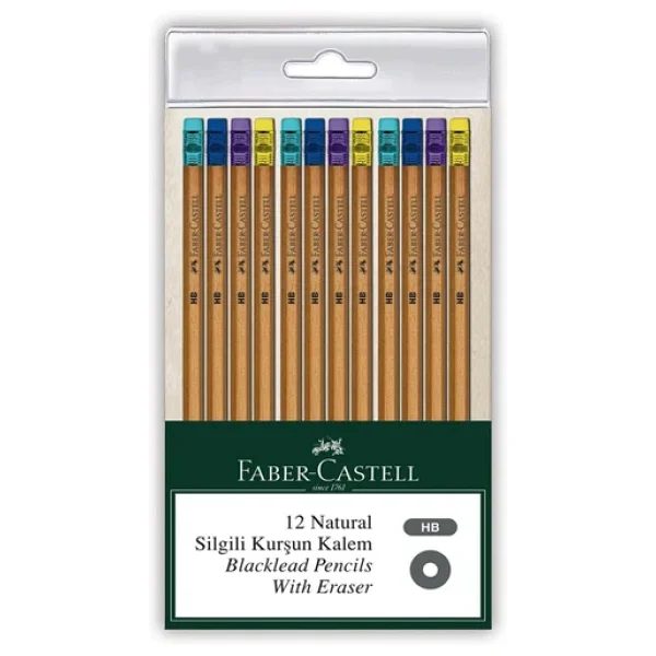 Faber-Castell Natural 12'li Silgili Kurşun Kalem - Görsel 7