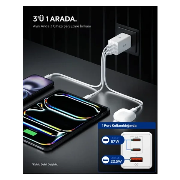Spigen 67 W Hızlı Şarj Adaptörü - Görsel 3