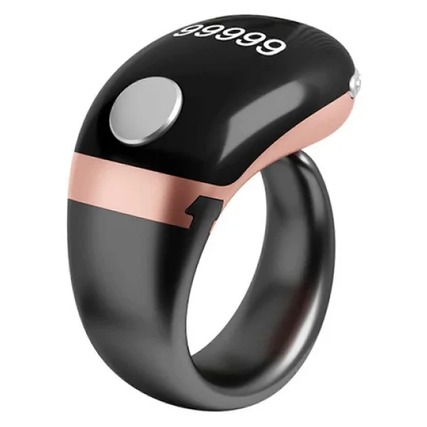 Titreşimli Akıllı Zikir Yüzüğü LED Ekranlı Dijital Tesbih & Otomatik Tur Sayacı Rose Gold - Görsel 2
