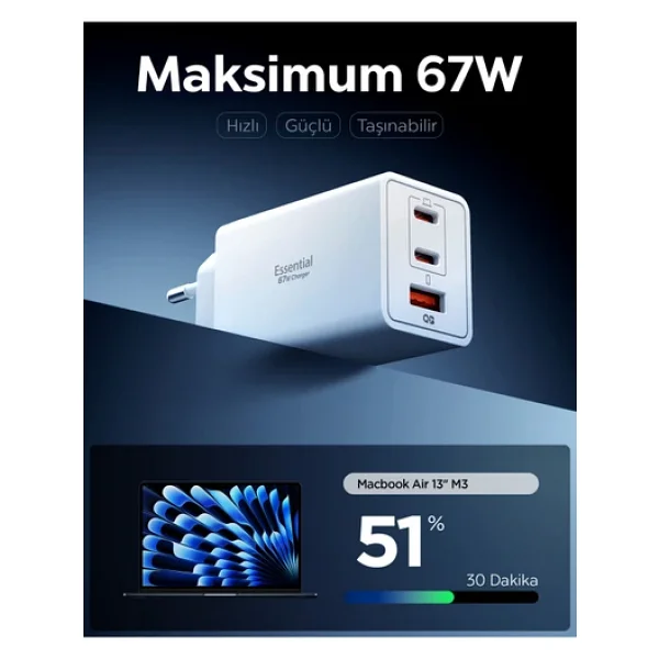 Spigen 67 W Hızlı Şarj Adaptörü - Görsel 6