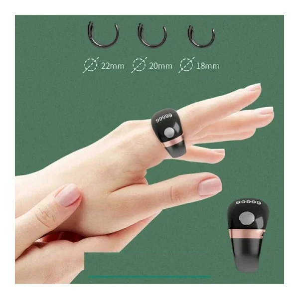 Titreşimli Akıllı Zikir Yüzüğü LED Ekranlı Dijital Tesbih & Otomatik Tur Sayacı Rose Gold - Görsel 4