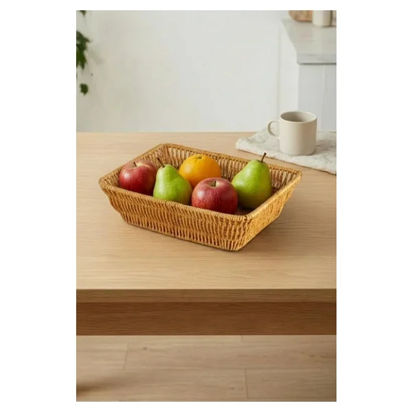 Digithome Dikdörtgen Rattan Mini Ekmek Sepeti - BB6061 - Görsel 2